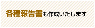 各種報告書も作成いたします
